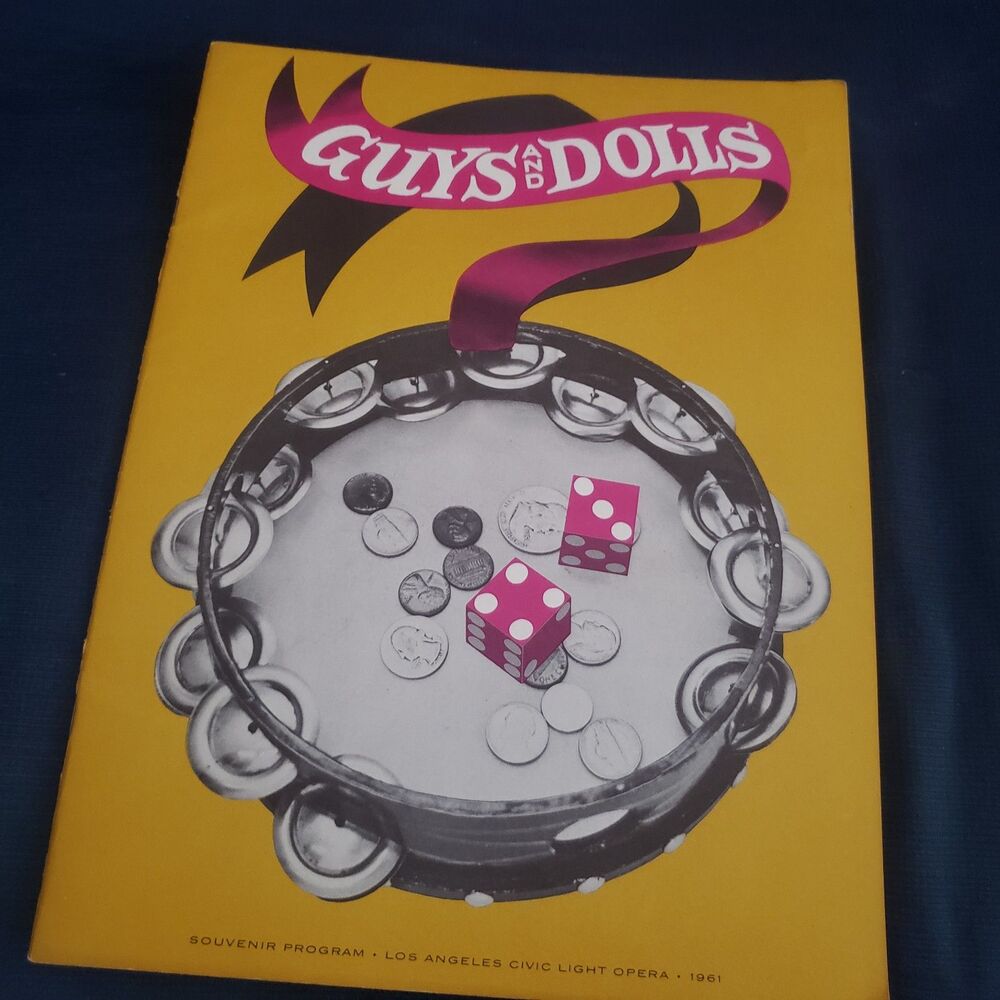 1961 Guys and Dolls L.A. Civic Light Orchestra Souvenir Program Ephemera Incl.